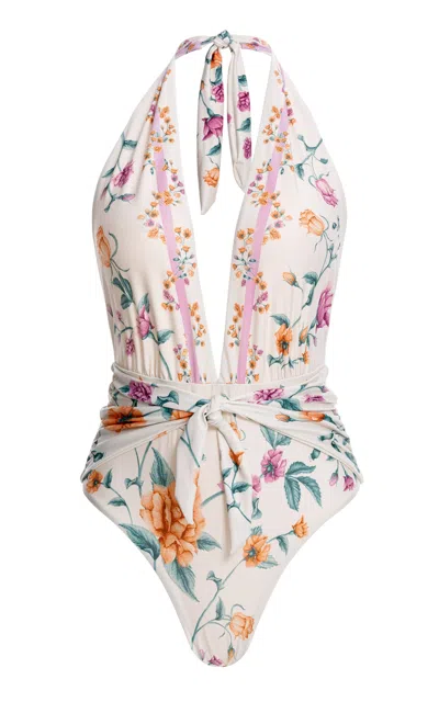 Agua By Agua Bendita Salam Printed One-piece Bathing Suit In Floral