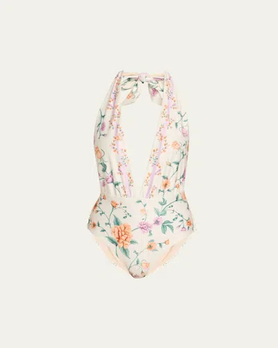 Agua By Agua Bendita Salm Chinesis One-piece Swimsuit In Multi