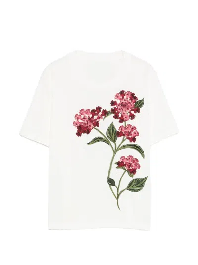Agua By Agua Bendita Sama Quebrada Floral Short-sleeved T-shirt In White