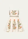 Agua By Agua Bendita Linen Mini Dress In Multi