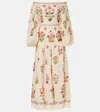 Agua By Agua Bendita Senlis Canna Off-shoulder Linen Maxi Dress