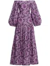 Agua By Agua Bendita Senlis Off-the-shoulder Linen Maxi Dress In Pink