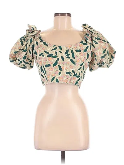 Pre-owned Agua By Agua Bendita Short Sleeve Blouse In Green