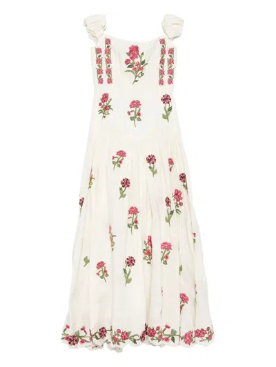 AGUA BY AGUA BENDITA SIEMBRA QUEBRADA FLORAL-PATTERN OFF-SHOULDER DRESS