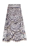 Agua By Agua Bendita Tangelo Cauca Embroidered Tulle Maxi Skirt In Animal Print