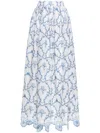 Agua By Agua Bendita Tangelo Embroidered Linen Maxi Skirt In Multicolor