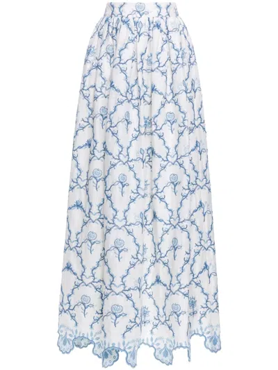 AGUA BY AGUA BENDITA TANGELO FLORITURA MAXI SKIRT