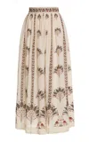 Agua By Agua Bendita Tangelo Patterned Maxi Skirt