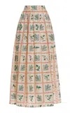 Agua By Agua Bendita Tangelo Printed Maxi Skirt