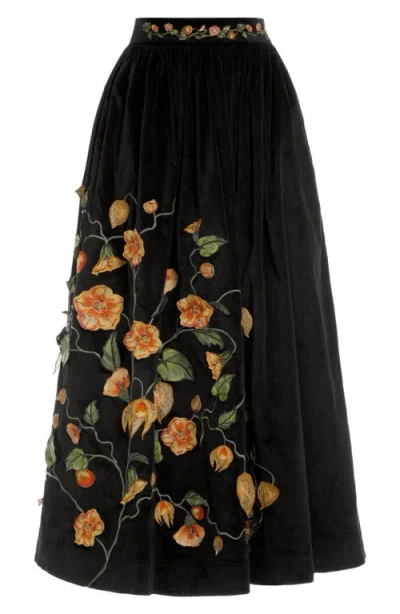 Agua By Agua Bendita Tangelo Uchuva Maxi Skirt In Black