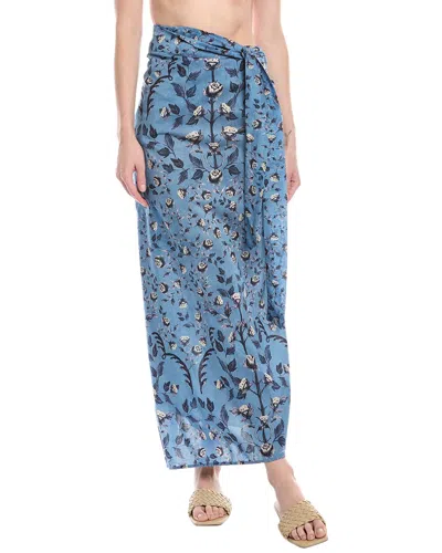 Agua By Agua Bendita Tinaja Silk-blend Caftan In Blue
