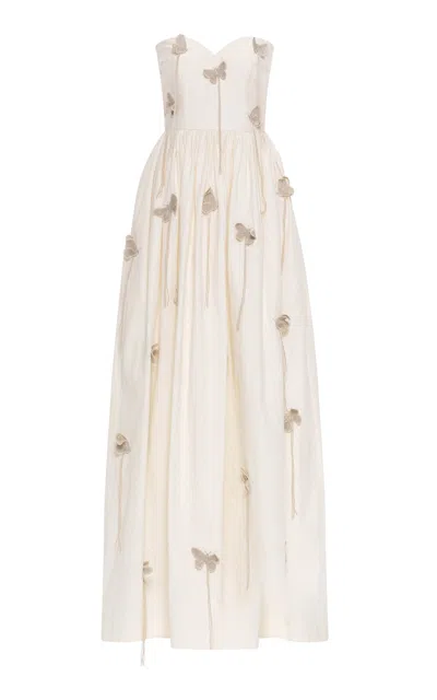 Agua By Agua Bendita Tonia Orquidea Cotton Maxi Dress In Neutral