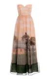 Agua By Agua Bendita Tonia Paraiso Linen Maxi Dress In Animal Print