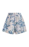 Agua By Agua Bendita Toronjil Pleated Shorts In Light Blue