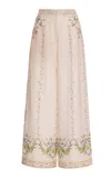 Agua By Agua Bendita Tota Anhelo Printed Linen Trousers In Animal Print