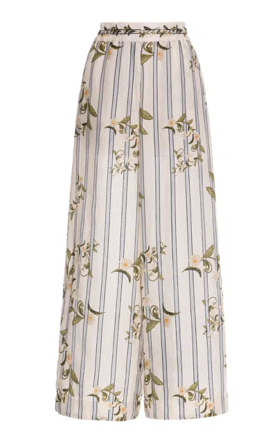 Agua By Agua Bendita Tota Valle Printed Linen Trousers In Animal Print
