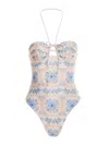 Agua By Agua Bendita Floral Adjustable Neck Swimsuit