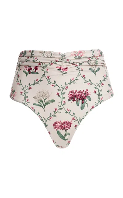 Agua By Agua Bendita Vaiven Floral Bikini Bottom In Multi/white