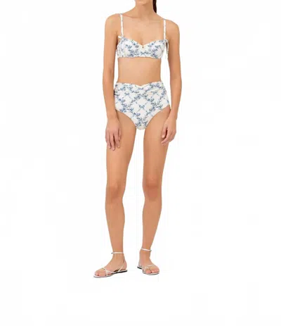 Agua By Agua Bendita Vaivén Gloriosa High Rise Bikini Bottom In Neutral Blue In White