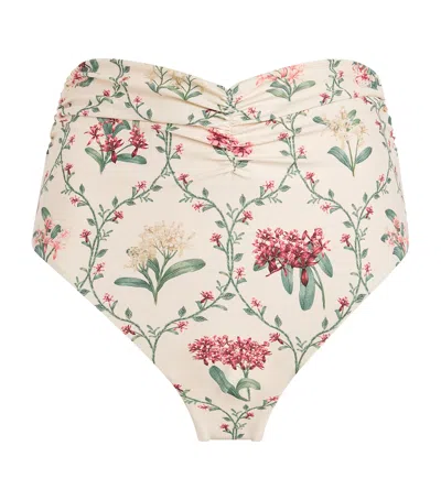 Agua By Agua Bendita Gatti Mosqueta Floral-print Linen Shorts In White