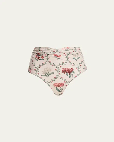 AGUA BY AGUA BENDITA VAIVEN ORQUIDEA HAND-EMBELLISHED BIKINI BOTTOMS