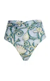 Agua By Agua Bendita Vaiven Printed Bikini Bottom In Light Blue