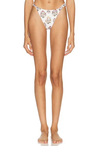 Agua By Agua Bendita Vera Andes Floral Bikini Bottom In White
