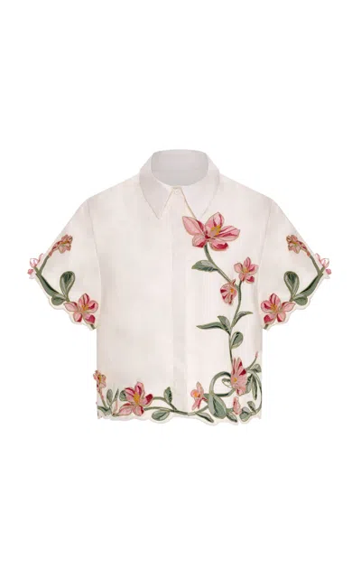 Agua By Agua Bendita Virtuosa Castillo Linen Top In Multi