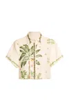 Agua By Agua Bendita Virtuosa Embroidered Linen Blouse In Neutral