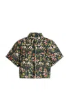 Agua By Agua Bendita Virtuosa Floral Linen Blouse In Green