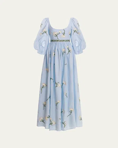 AGUA BY AGUA BENDITA VIVIANE EMBROIDERED MAXI DRESS