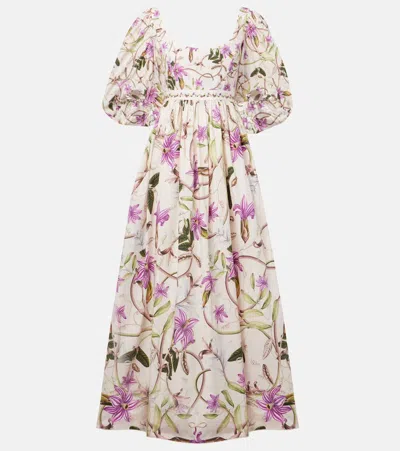 Agua By Agua Bendita Viviane Floral Cotton Maxi Dress In Multicoloured