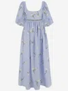Agua By Agua Bendita Viviane Embroidered Linen Maxi Dress In Multicolour