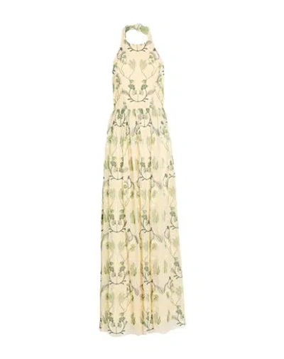 Agua By Agua Bendita Acanella Embroidered Tulle Maxi Halterneck Dress In Ivory