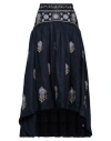 Agua By Agua Bendita Woman Midi Skirt Navy Blue Size M Linen In Navy Blue