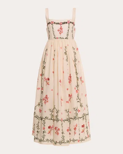 Agua By Agua Bendita Women's Barbara Cauca Embroidered Cotton Midi Dress In Neutral