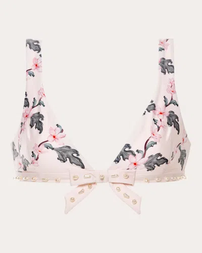 Agua By Agua Bendita Women's Huerta Anhelo Triangle Bikini Top Elastane/polyester/polyamide In Pink
