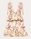 Agua By Agua Bendita Infinito Florecer Ruffled Cotton Minidress In Florecer