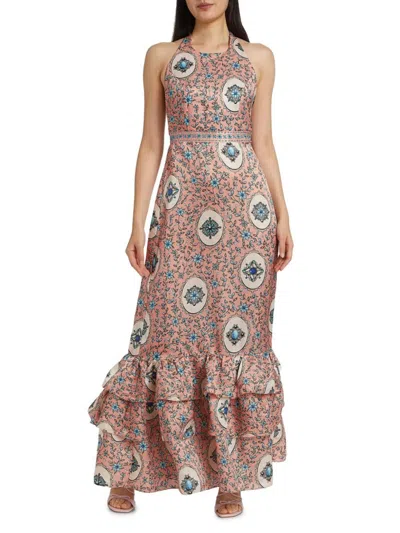 Agua By Agua Bendita Women's Magnolia Cofre Floral Ruffle-hem Maxi Dress