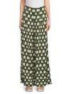 Agua By Agua Bendita + Net Sustain Piñon Pleated Floral-print Recycled-twill Wide-leg Pants In Green Multi