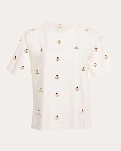 Agua By Agua Bendita Women's Sama Paraíso Embroidered Cotton T-shirt In White