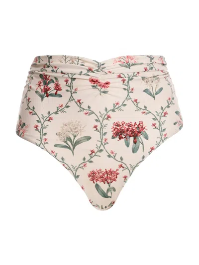 Agua By Agua Bendita Women's Vaiven Orquidea Ruched Bikini Bottom In Neutral