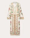 Agua By Agua Bendita Zircon Bisuteria Floral Linen Caftan In Bisuteria