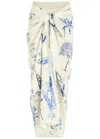 Agua By Agua Bendita X Andrea Wild Lavanda Floral-print Cotton-blend Sarong In White