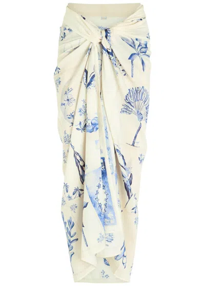 Agua By Agua Bendita X Andrea Wild Lavanda Floral-print Cotton-blend Sarong In Multi