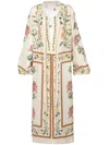Agua By Agua Bendita Zircon Bisuteria Floral Linen Caftan In Neutrals
