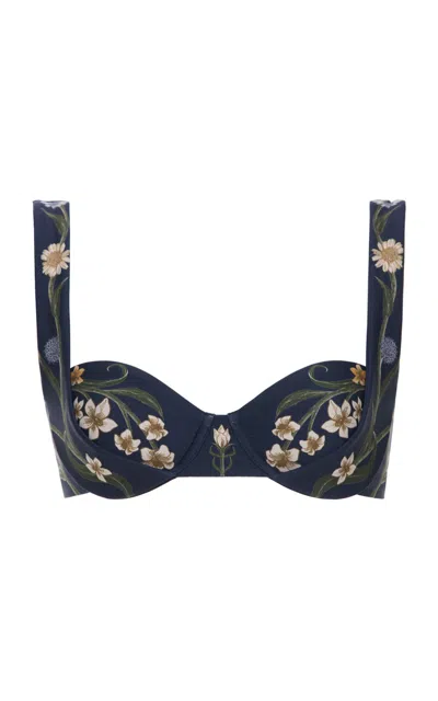 Agua By Agua Bendita Zucchini Floral Bikini Top