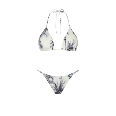 Aguaclara Women's Blue Grasse Sliding Triangle Top - String Bottom