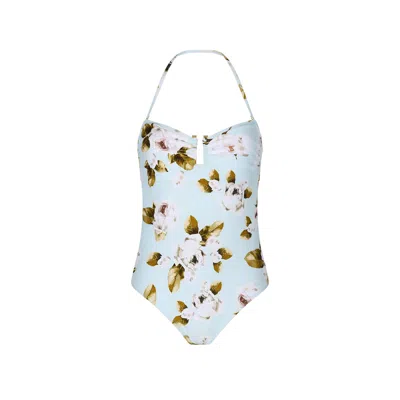 Aguaclara Women's Blue Jardins Strapless One Piece