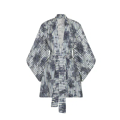 Aguaclara Women's Blue Mandarin Kimono